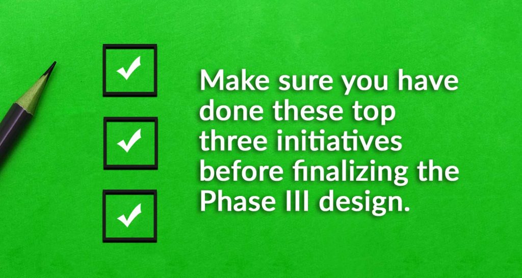 Image of check boxes for article on commercialization steps.