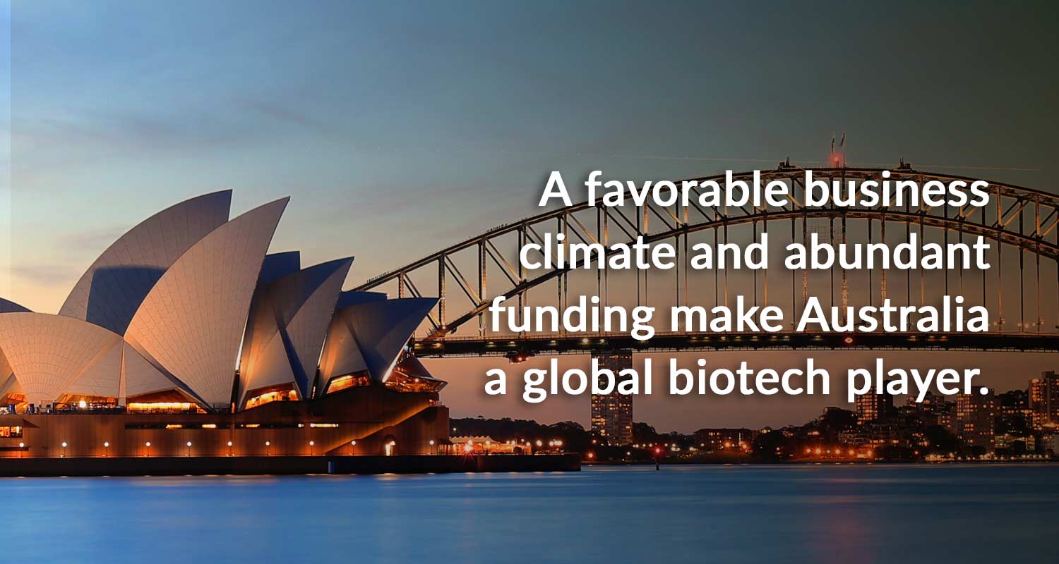Image of Sydney Opera House for article on Australian biotech.
