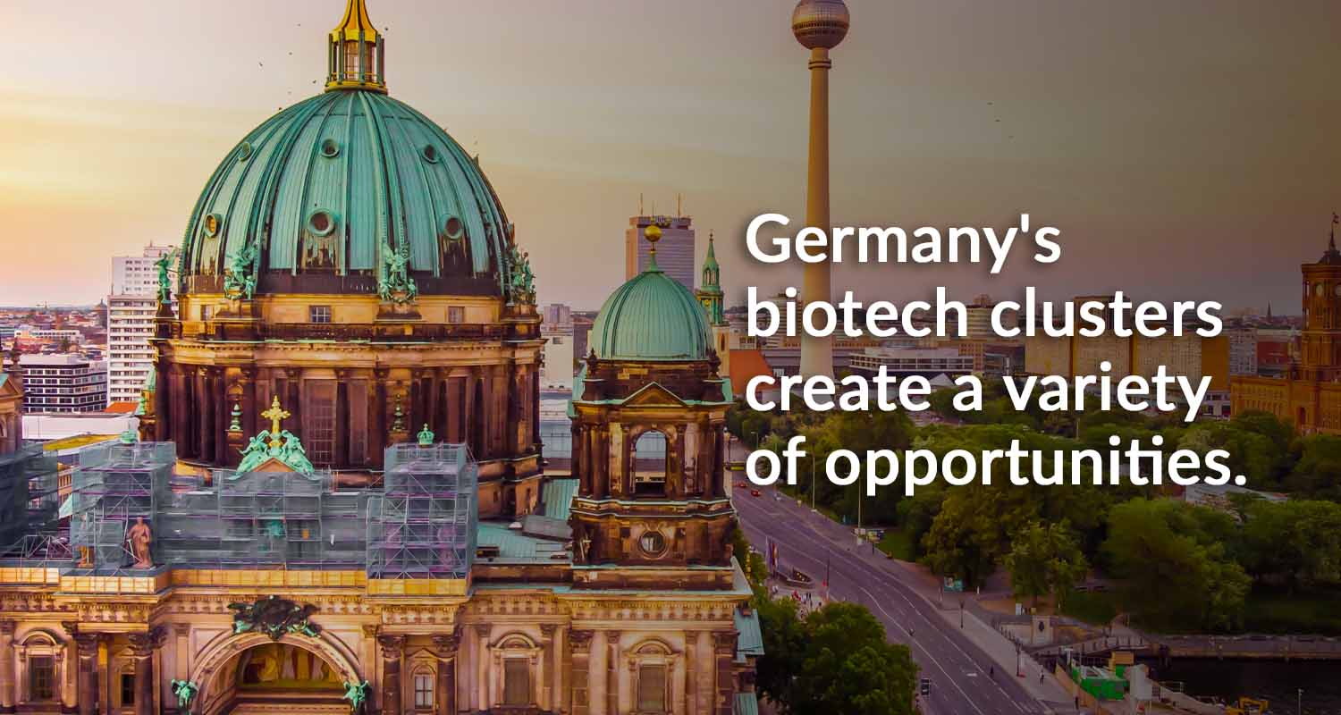 Image of Berlin skyline for article on German biotech.