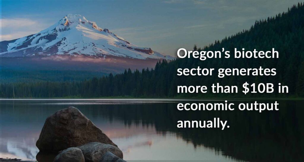 Image of Mt Hood for article on Oregon's biotech sector.